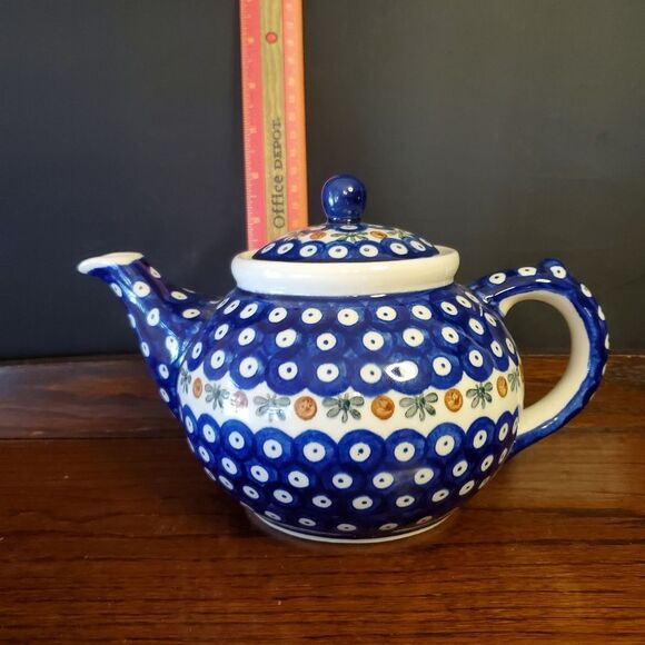 Boleslawiec Hand Made Pottery Teapot EXCELLENT CONDITION! - Picture 8 of 9